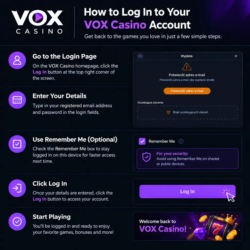 Instrukcja wypłaty środków z VOX Casino - krok po kroku jak wypłacić wygrane