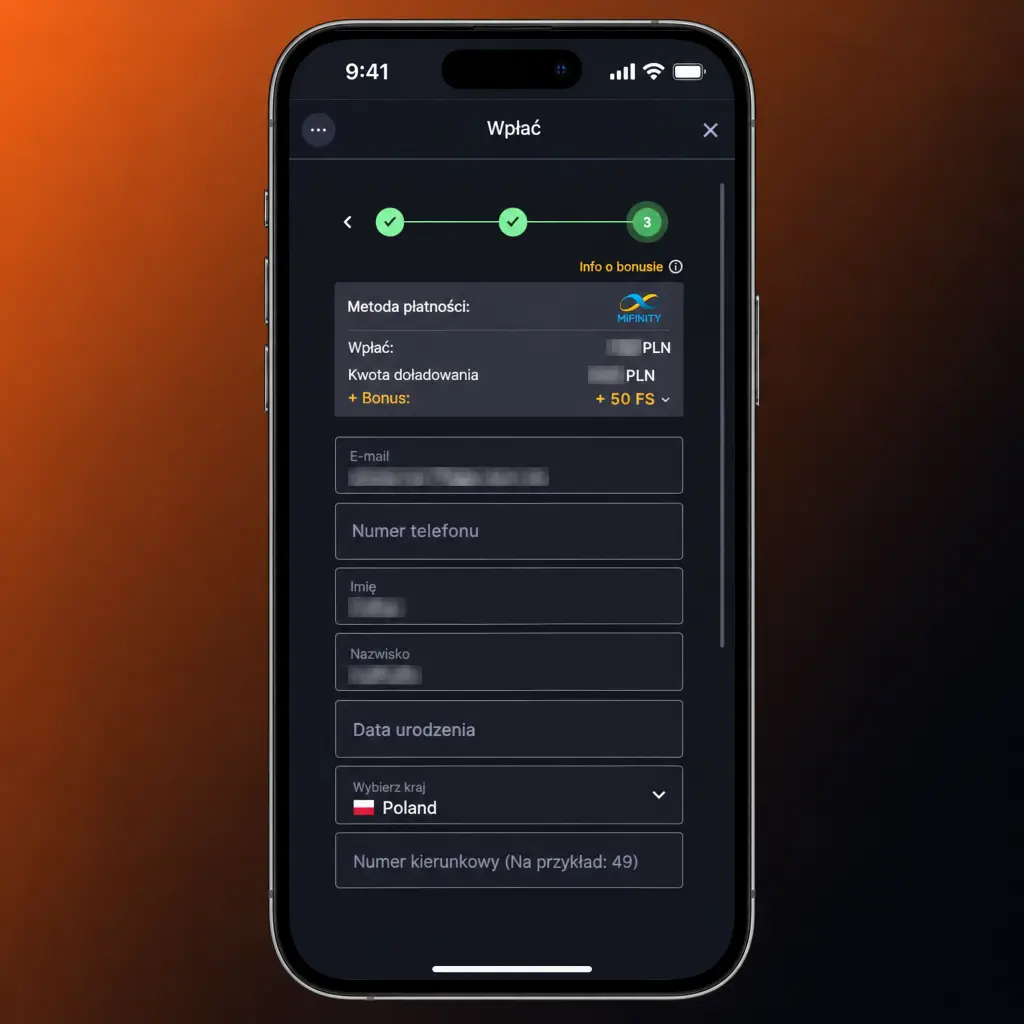 Kroki wpłaty depozytu w aplikacji VOX Casino – BLIK, Visa, Mastercard lub krypto od 20 PLN