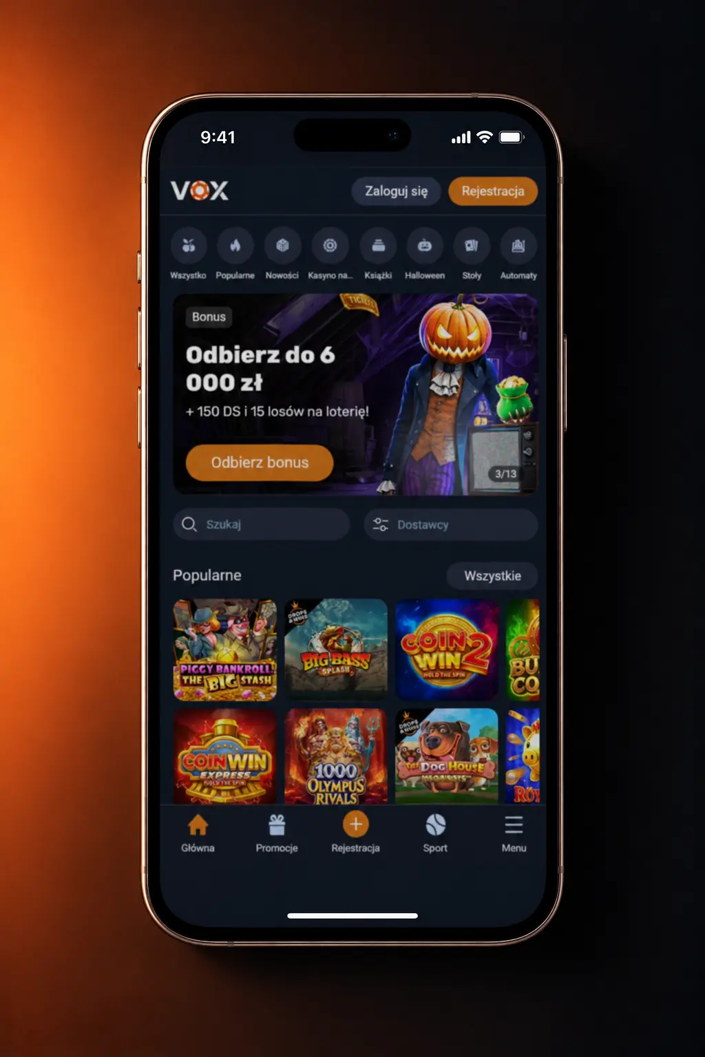 Instrukcja logowania do aplikacji VOX Casino krok po kroku na urządzeniu mobilnym