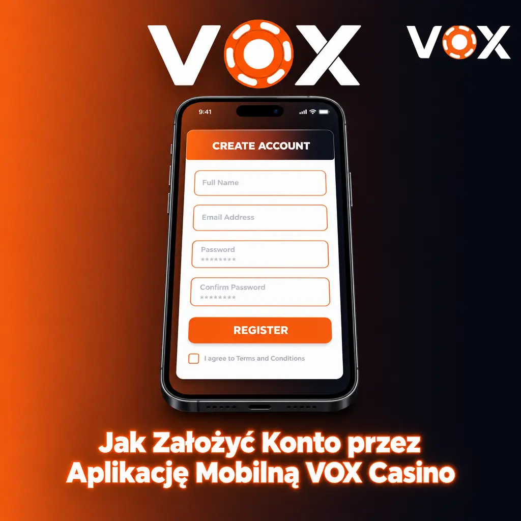 Rejestracja konta w aplikacji mobilnej VOX Casino - szybki proces w 5 krokach