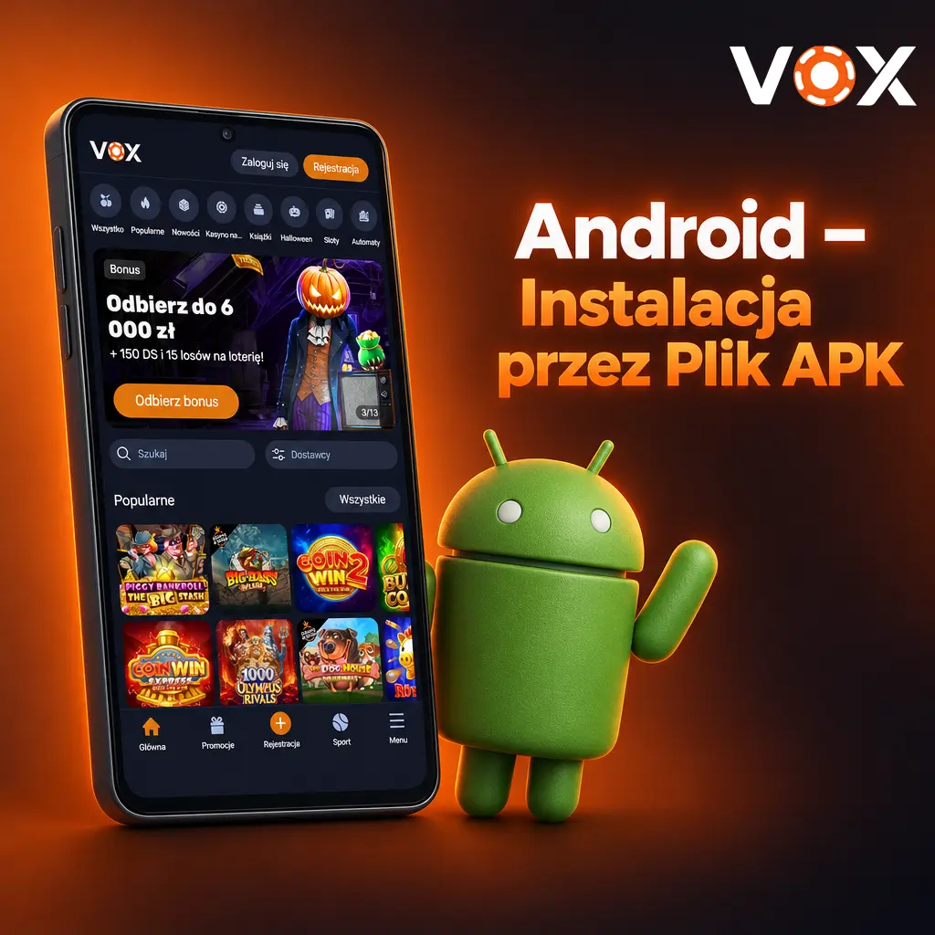 Instalacja aplikacji VOX Casino na Android przez plik APK – bezpieczne pobieranie poza Google Play